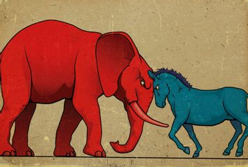 Republican Elephant; Democrat Donkey