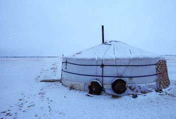 Snow Covered Yurt