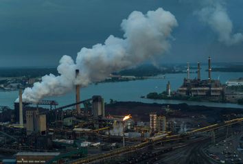 Coke Release, Steel Mill, Zug Island, Rouge and Detroit River