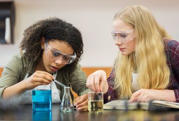 Students conducting scientific experiment