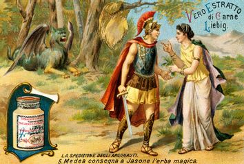 Medea gives the magic herb to Jason