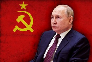 Vladimir Putin; Soviet Flag