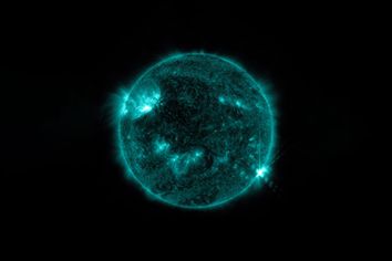 NASA’s Solar Dynamics Observatory captured this image of a solar flare