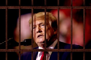 Donald Trump behind bars