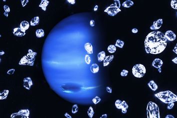Planet Neptune and diamonds