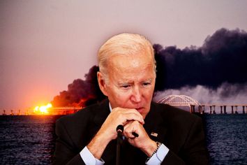 Joe Biden; Explosion causes fire at the Kerch bridge in the Kerch Strait, Crimea