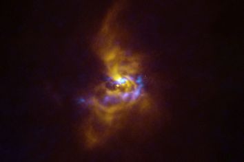 At the centre of this image is the young star V960 Mon