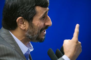 Iranian President Mahmoud Ahmadinejad speaks during Friday prayers in Tehran