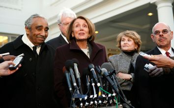 Pelosi speaks at the White House in Washington