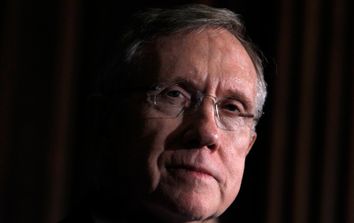U.S. Senate Majority leader Reid listens to remarks after the Senate approved a package of changes to President Obama's landmark healthcare overhaul in Washington