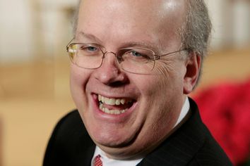 White House Deputy Chief of Staff Karl Rove laughs at the White House in Washington