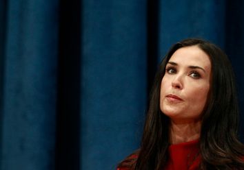 Actress Demi Moore speaks during a news conference at the United Nations Headquarters in New York