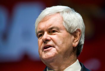 Former Speaker of the House Newt Gingrich speaks during the National Rifle Association's 139th annual meeting in Charlotte