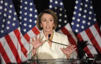 U.S. House Speaker Pelosi hosts a Democratic congressional election night results watch rally, in Washington