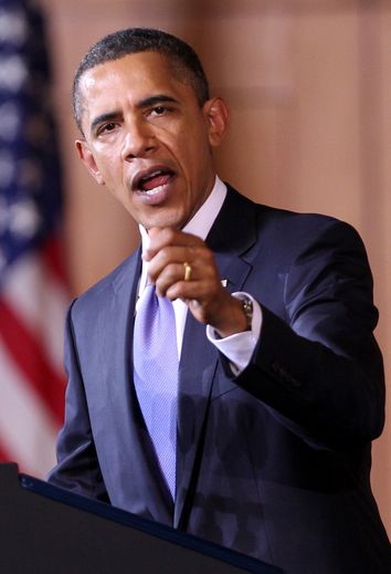 U.S. President Obama delivers the keynote speech at the University of Indonesia in Jakarta