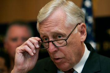 U.S. House Majority Leader Hoyer attends a news conference in Jerusalem