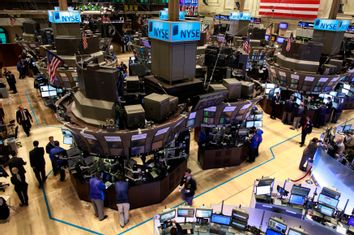 Traders work on the floor of the New York Stock Exchange