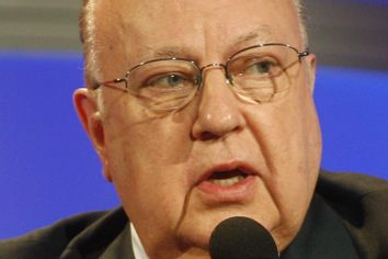 Roger Ailes, chairman and CEO of Fox News answers questions during panel discussion at Television Critics Association summer press tour in Pasadena
