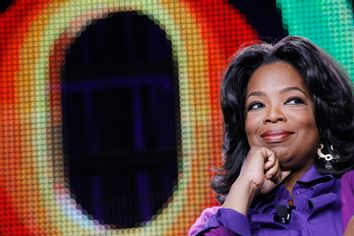 Winfrey attends a panel during the Oprah Winfrey Network Television Critics Association winter press tour in Pasadena