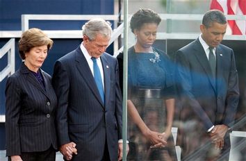 Barack Obama, Michelle Obama, George W. Bush, Laura Bush