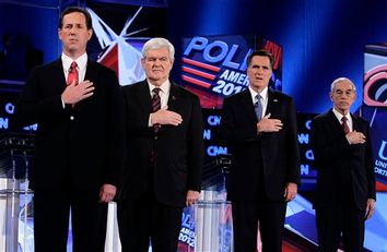 Rick Santorum, Newt Gingrich, Mitt Romney, Ron Paul