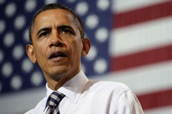 U.S. President Barack Obama makes a speech at Master Lock in Milwaukee, Wisconsin