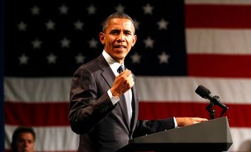 U.S. President Barack Obama speaks at a campaign fund raising event in Denver