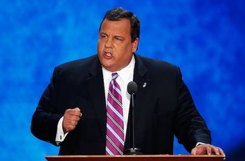 New Jersey Governor Chris Christie delivers the keynote address during the second session of the Republican National Convention in Tampa