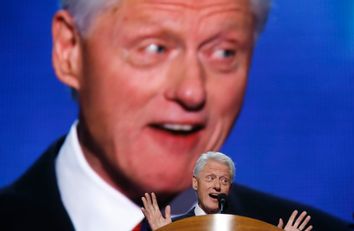 Former U.S. President Clinton addresses delegates during the second session of the Democratic National Convention in Charlotte
