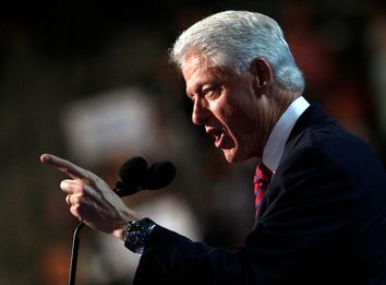 Former U.S. President Bill Clinton addresses the second session of the Democratic National Convention in Charlotte
