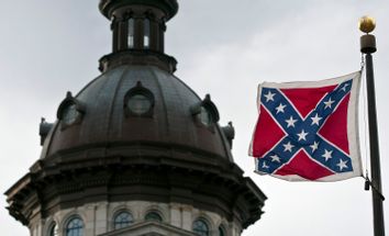 A Confederate flag flies outside the South Carolina State House in Columbia