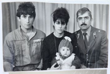 Photo, showing Tamerlan Tsarnaev, accompanied by his father Anzor, mother Zubeidat and uncle Muhamad Suleimanov, is seen in this photo courtesy of the Suleimanova family in Makhachkala