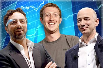 Sergey Brin, Mark Zuckerberg, Jeff Bezos
