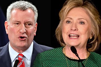 Bill de Blasio, Hillary Clinton