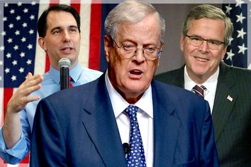 Scott Walker, David Koch, Jeb Bush