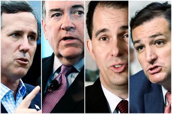 Rick Santorum, Mike Huckabee, Scott Walker, Ted Cruz