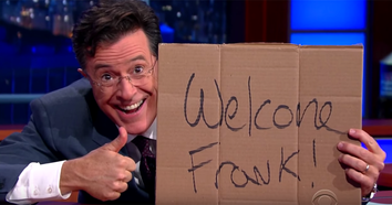 stephen colbert welcomes pope francis