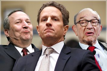Lawrence Summers, Timothy Geithner, Alan Greenspan