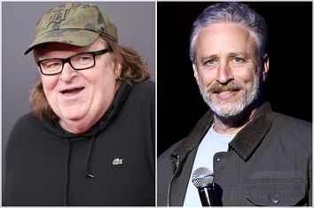 Michael Moore, Jon Stewart