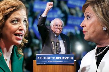 Debbie Wasserman Schultz, Bernie Sanders, Hillary Clinton