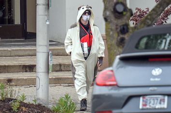 A man claiming to be in possession of a bomb exits the Fox45 television station which was evacuated due to a bomb threat in Baltimore