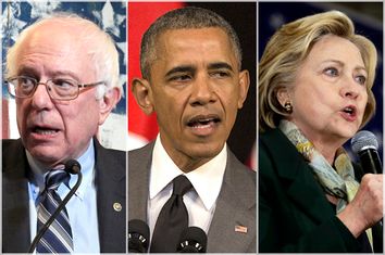 Bernie Sanders, Barack Obama, Hillary Clinton