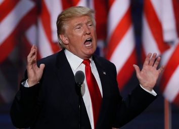 U.S. Republican presidential nominee Donald Trump speaks at the Republican National Convention in Cleveland