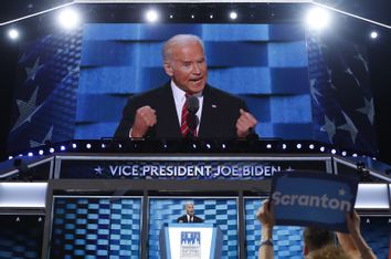 U.S. Vice President Joe Biden speaks on the third night at the Democratic National Convention in Philadelphia