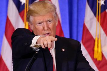 President-elect Donald Trump takes questions during a news conference, Wednesday, Jan. 11, 2017, in New York