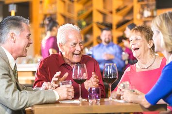 Couples drinking wine