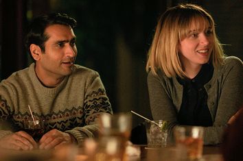 Kumail Nanjiani as Kumail and Zoe Kazan as Emily in 