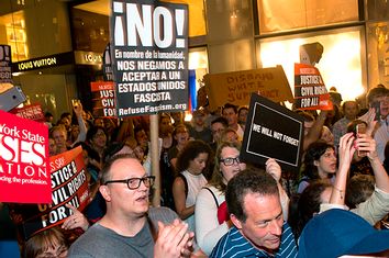 Michael Moore Takes His Broadway Audience To Protest