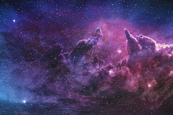 purple nebula and cosmic dust