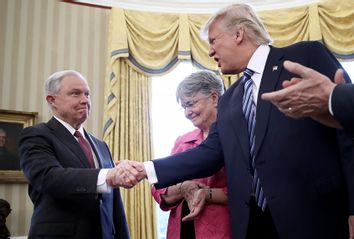 Sen. Jeff Sessions Sworn In As Attorney General At The White House